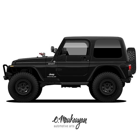 a black jeep is shown on a white background