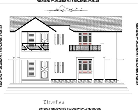 2d house elevation design dwg file - Cadbull