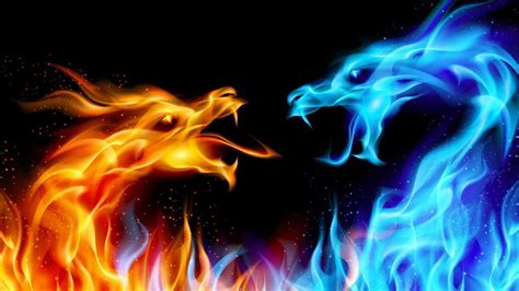 Cool Fire And Ice Dragon HD wallpaper | Pxfuel