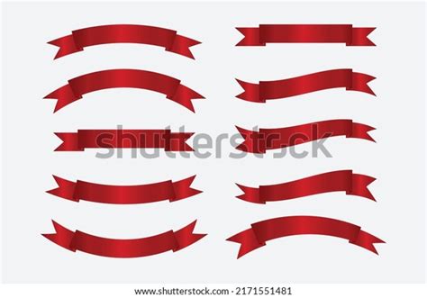 Red Ribbon Banner Design Set Stock Vector (Royalty Free) 2171551481 | Shutterstock