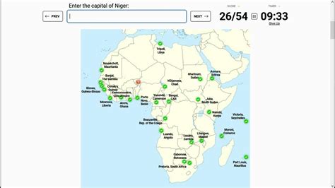 Capitals of Africa Map Quiz - Geography - Sporcle - YouTube