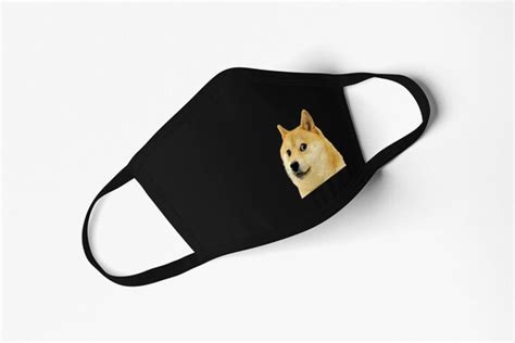 Doge Face Mask Funny Doge Mask Cute Face Mask Black Mask | Etsy