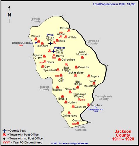 Jackson County, NC - 1911 to 1920