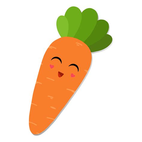 Cute cartoon carrot, vector, kawaii illustration 11958645 Vector Art at ...