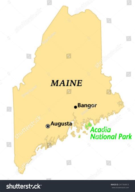 Acadia National Park Locate Map Stock Vector (Royalty Free) 241764913 ...