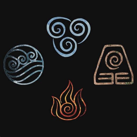 "The four Elements Avatar symbols" Essential T-Shirt for Sale by Colferninja | Avatar the last ...