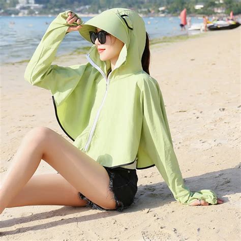 2019 New UV Sun Protection Clothing Waterproof Long Sleeve Shirt Women Beach Wear Sunscreen ...