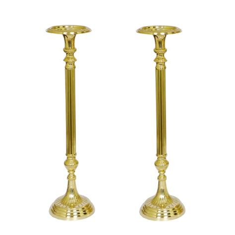 Set of 2 Sanctuary Candle Stands - Brass 24 inches - Set of 2 Sanctuary ...