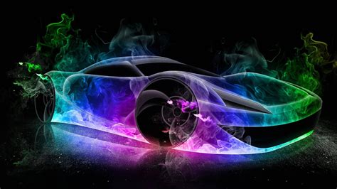 Download Digital Rainbow Fire Car Wallpaper | Wallpapers.com