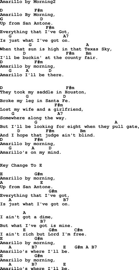 Amarillo By Morning Guitar Chords