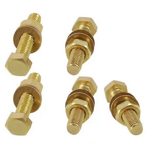 Gloss Brass Nuts And Bolts, Grade: High Quality, Size: 25 Mm To 100 Mm ...