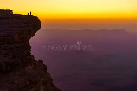 Sunrise View of Makhtesh (crater) Ramon, in the Negev Desert Stock Image - Image of sandstone ...