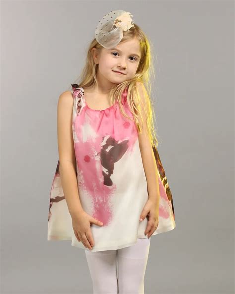 2015 Designer Baby Clothes Customize Junior Girls Sleeveless Ink Print A line Dress Girls ...