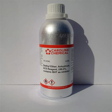 Diethyl Ether, Anhydrous, ACS Reagent, ≥99.0%, 500ML – Albochemicals – Lab and Science Supplies