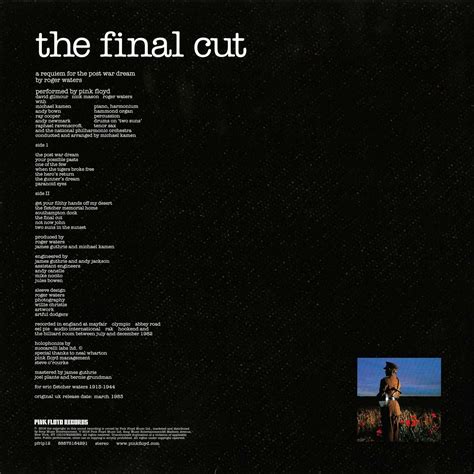 Pink Floyd Ilustrado: The Final Cut - Pink Floyd • L.P Vinyl U.S.A ...