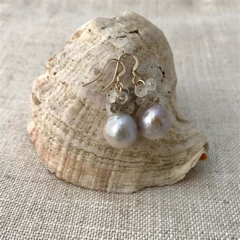 Pearl & Gemstone Cluster Earrings - Fleur Jewellery