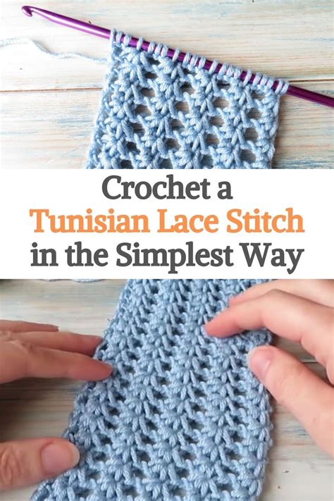 How to Crochet a Tunisian Lace Stitch in the Simplest Way | Tunisian ...