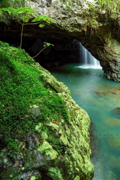 Image of Natural Bridge waterfall in Springbrook National Park ...