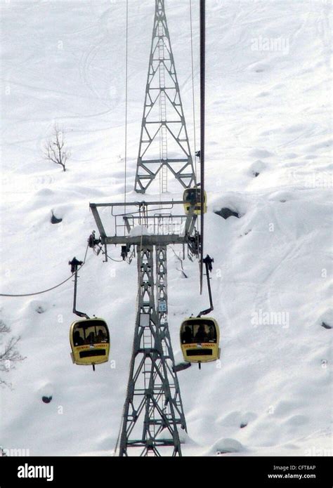 A view of gulmarg gondola in gulmarg kashmir india this cable car ...