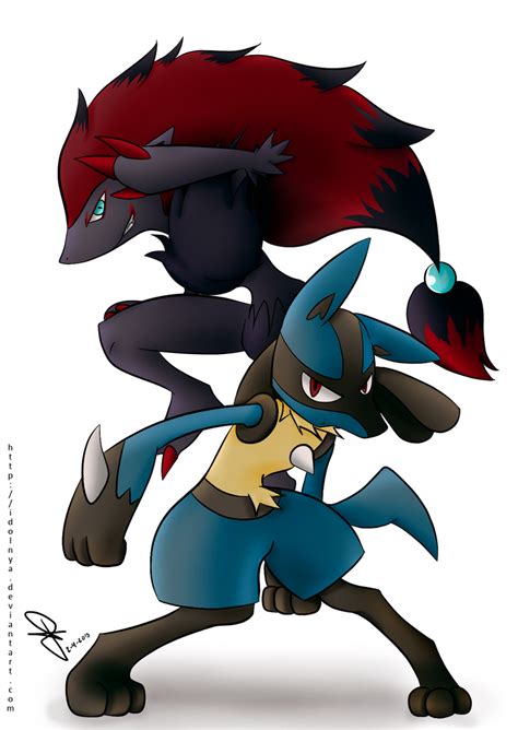 Lucario and Zoroark by idolnya