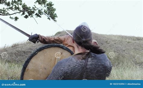 A Viking Warrior Throws a Spear during an Attack. Stock Footage - Video ...