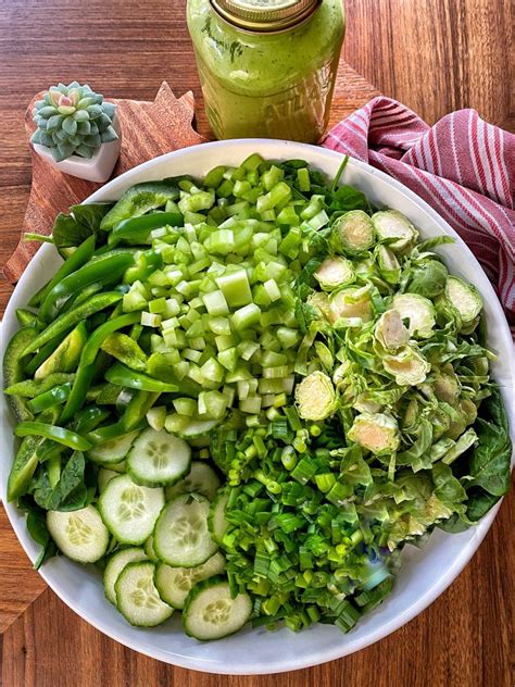 Big Green Salad With Green Dressing - The Tipsy Housewife