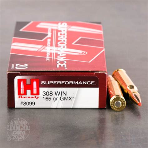 308 Winchester (7.62X51) Ammo - 200 Rounds of 165 Grain GMX by Hornady