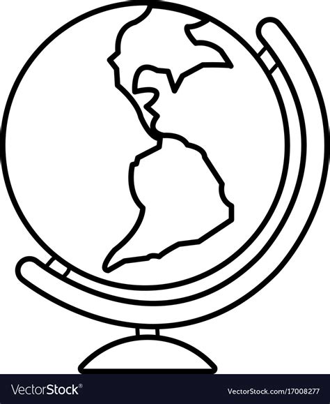 Globe icon outline line style Royalty Free Vector Image