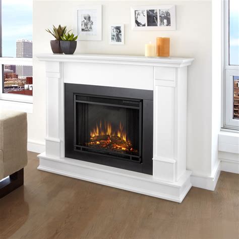 Shop Real Flame 48-in W White Led Electric Fireplace at Lowes.com