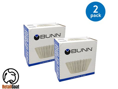 2 Pack 100 Each BUNN Coffee Filters Home Brewer 8-12 Cup | Etsy