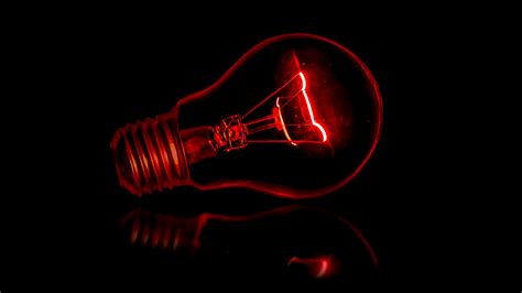 Red Light Bulb With Black Background 4K 5K HD Red Aesthetic Wallpapers | HD Wallpapers | ID #56055