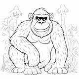 Gorilla Coloring Pages  Coloring Corner sketch template