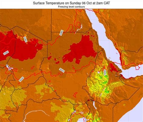 Sudan Surface Temperature on Monday 09 Dec at 8am CAT