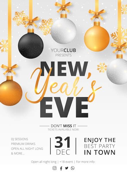 Free Vector | New Year's Eve Party Poster Template