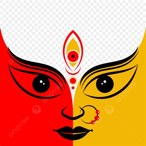 Durga Maa Vector Hd Images, Maa Durga Face Png Clipart, Maa Durga, Durga Face, Durga Puja PNG ...