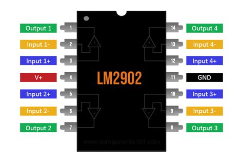 LM2902 Op-Amp Pinout, Datasheet, Equivalent, Circuit, and Specifications