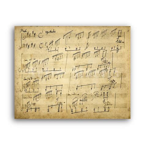 Printable Ludwig van Beethoven Moonlight Sonata original handwritten score