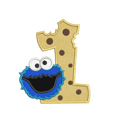 Cookie Monster 1st Birthday Applique Design Cookie Monster Applique