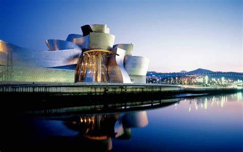 Guggenheim Museum Bilbao - Exterior at Night - modlar.com