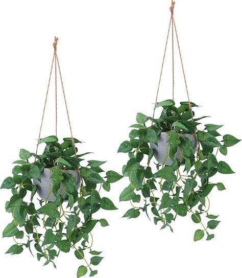 Buy Hanging Plant Artificial Hanging Plants, 2ft Fake Hanging Plants ...