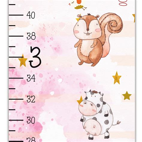 Personalized Growth Charts - Cute Animal Design Growth Chart