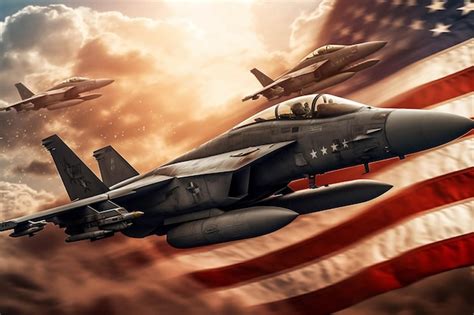 Premium AI Image | Airplanes flying in formation with an american flag in the background ...