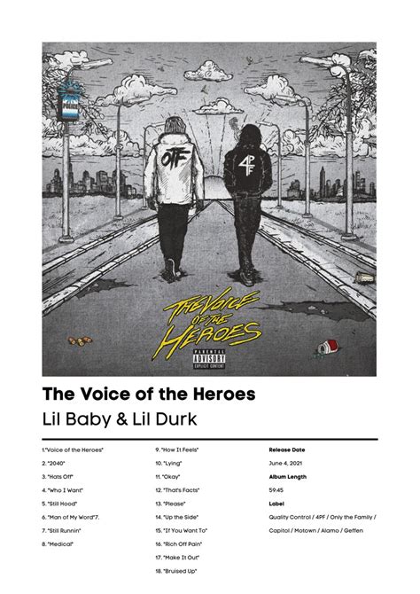 Lil Baby & Lil Durk the Voice of the Heroes Album Cover | Etsy UK