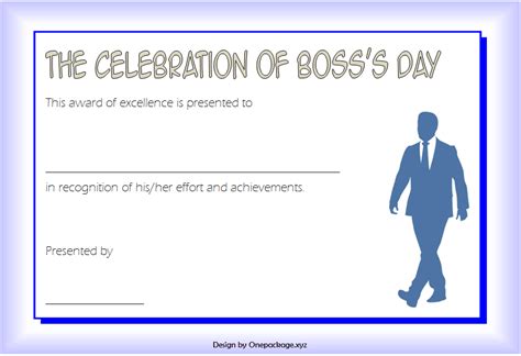 Boss Day Certificate Template Free Printable 2 | Two Package Template