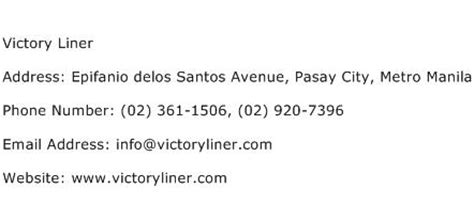 Victory Liner Address, Contact Number of Victory Liner