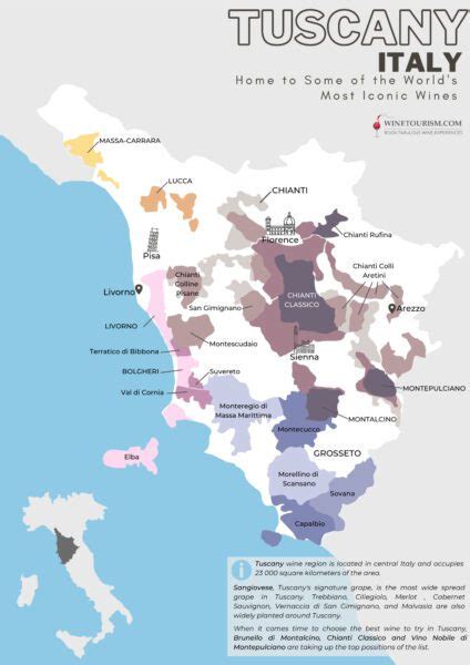 Toscana (Tuscany) Italy Wine Region Free Wine Map | Corked News