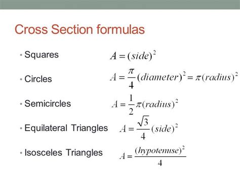 Image result for cross sectional area formula