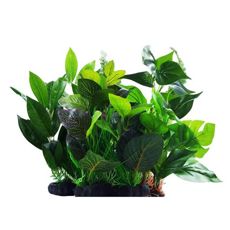 Aquarium Decorations: Large Artificial Plastic Silk Plant Set – Castle Dawn Aquatics