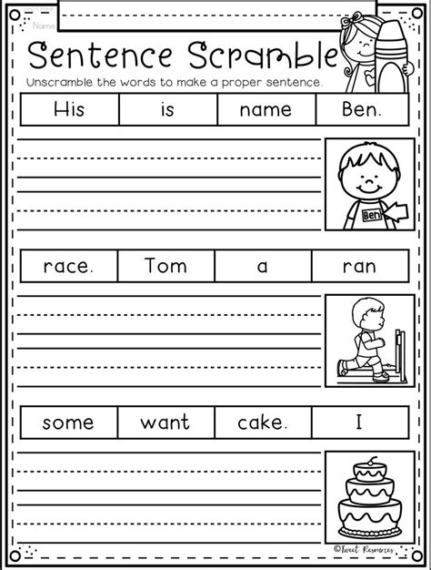 Long A Sentences Worksheets