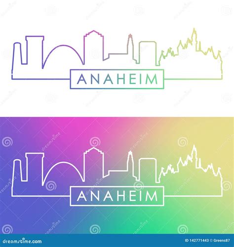 Anaheim Skyline. Colorful Linear Style Stock Vector - Illustration of ...